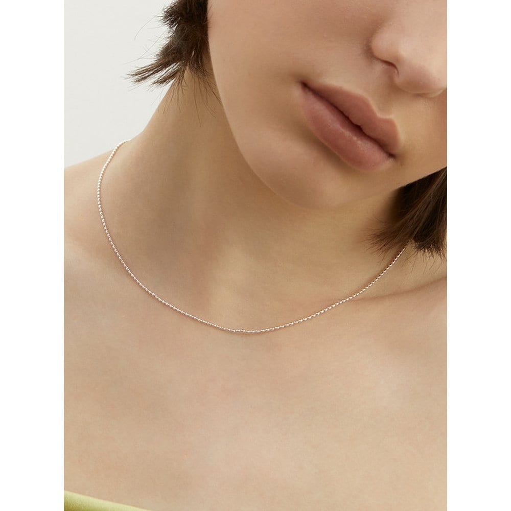 Silver 925 Mini Egg Ball Necklace Lsn54