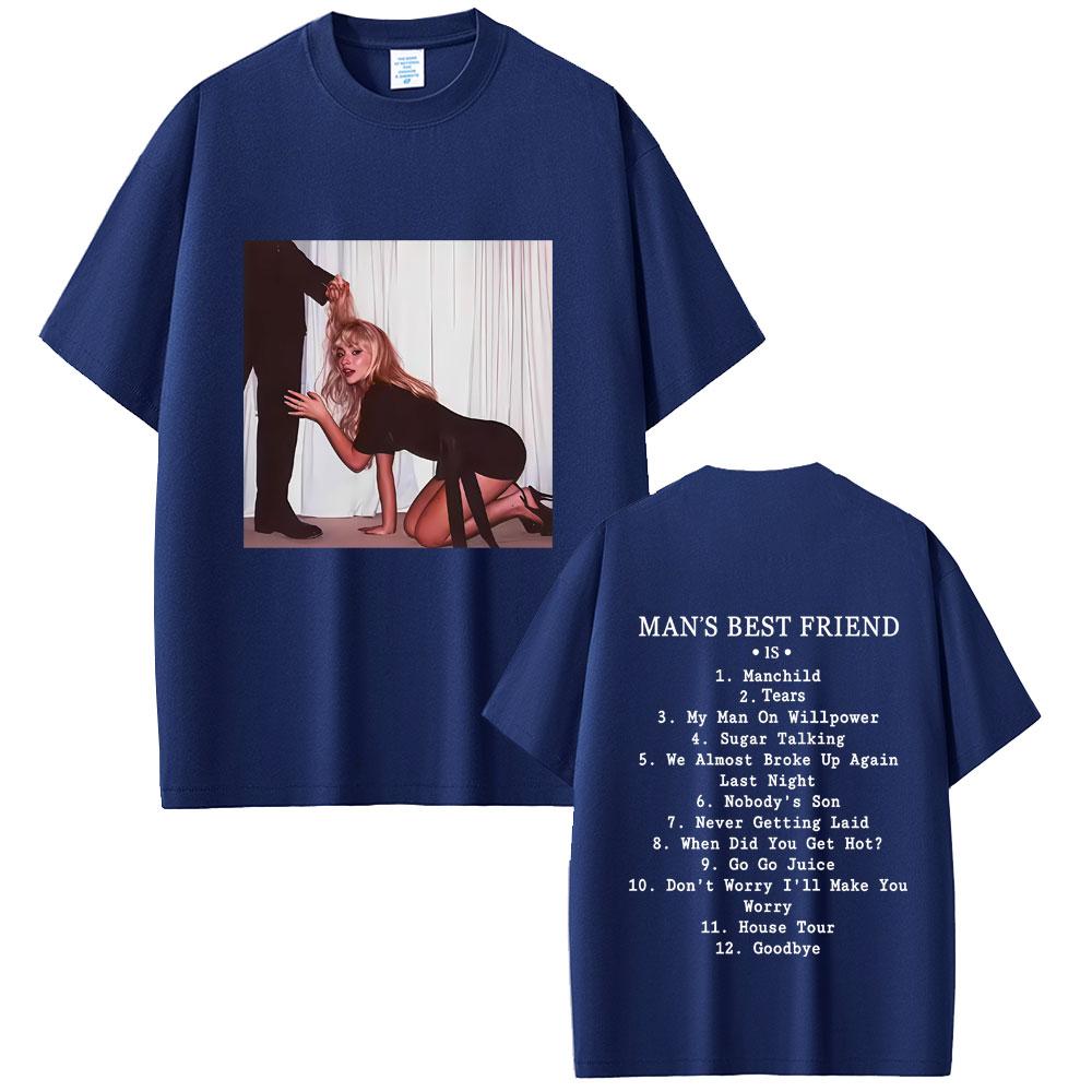 CHARM CLOTHINGS 2025 Zomer Sabrina Carpenter Man's Best Friend Album Grafisch Mannen Vintage Streetwear Mannen Vrouwen 100% Puur Katoen Bedrukt T-shirt 2XL