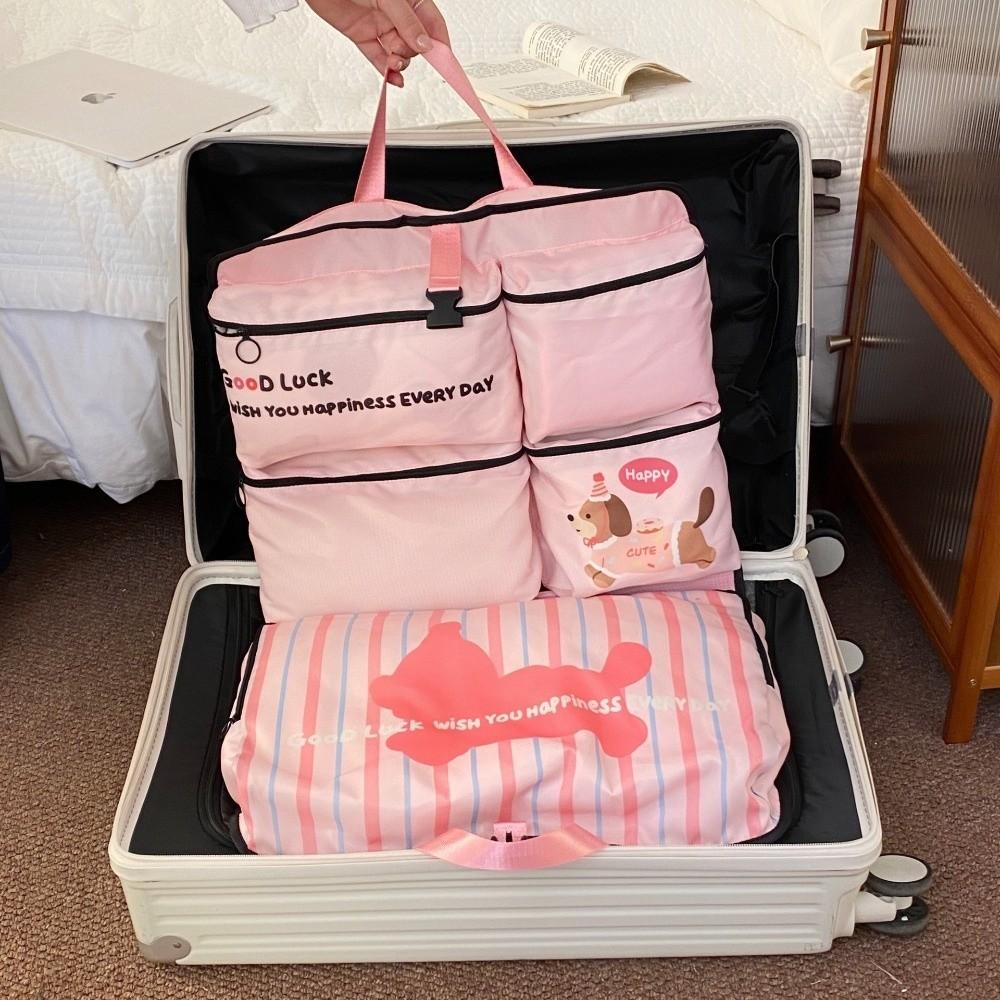 Large Capacity Storage Hanging Bag Cartoon Luggage Bag Cute Clothes Washing Bag  Travel