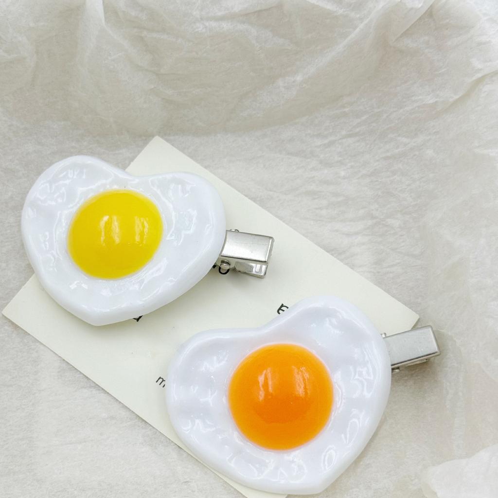 Cute Fried Egg Heart Hair Clip Creative Accessory For Women Girls Party Daily Use