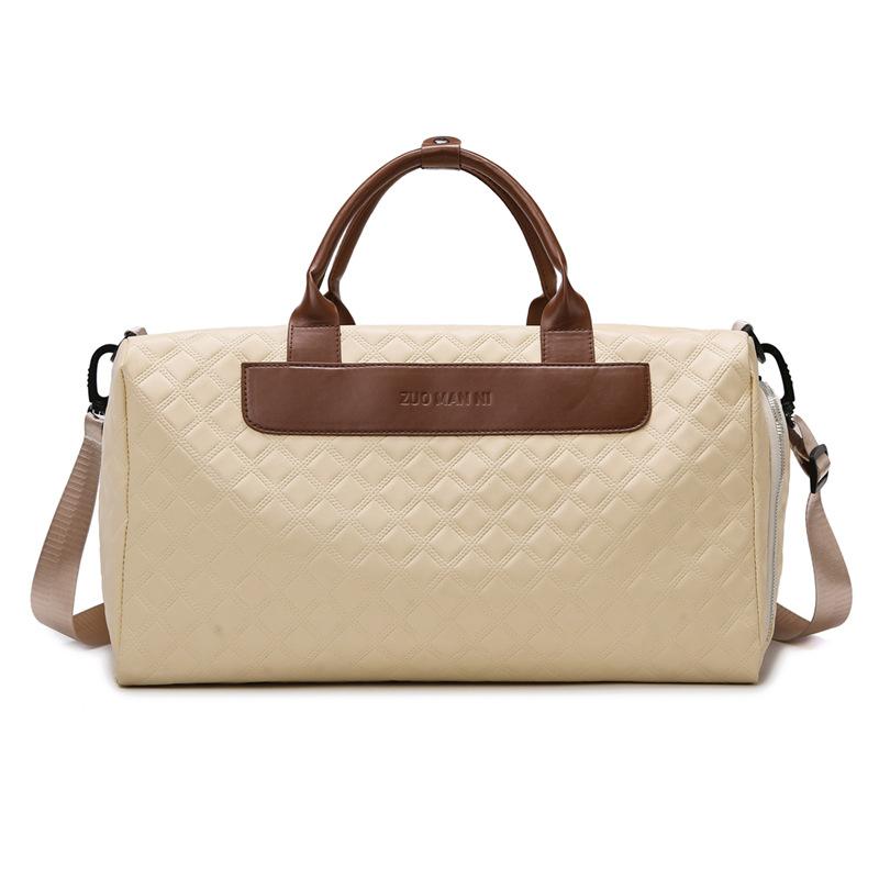 Stylish and simple foreign style fitness bag, diamond large capacity dry and wet separation, portable travel bag, business trip with shoes warehouse