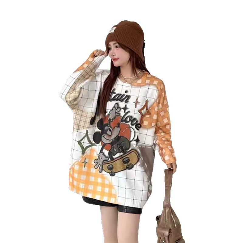 Women's Plus Size Cartoon Print Sweater - Autumn/Winter Trendy Heavy Knit Pullover
