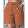 Trendy Women's Casual Drawstring  Elastic Waist Relaxed Straight Leg Shorts, Lightweight Breathable Summer Shorts for Daily Wear & Outings shorts