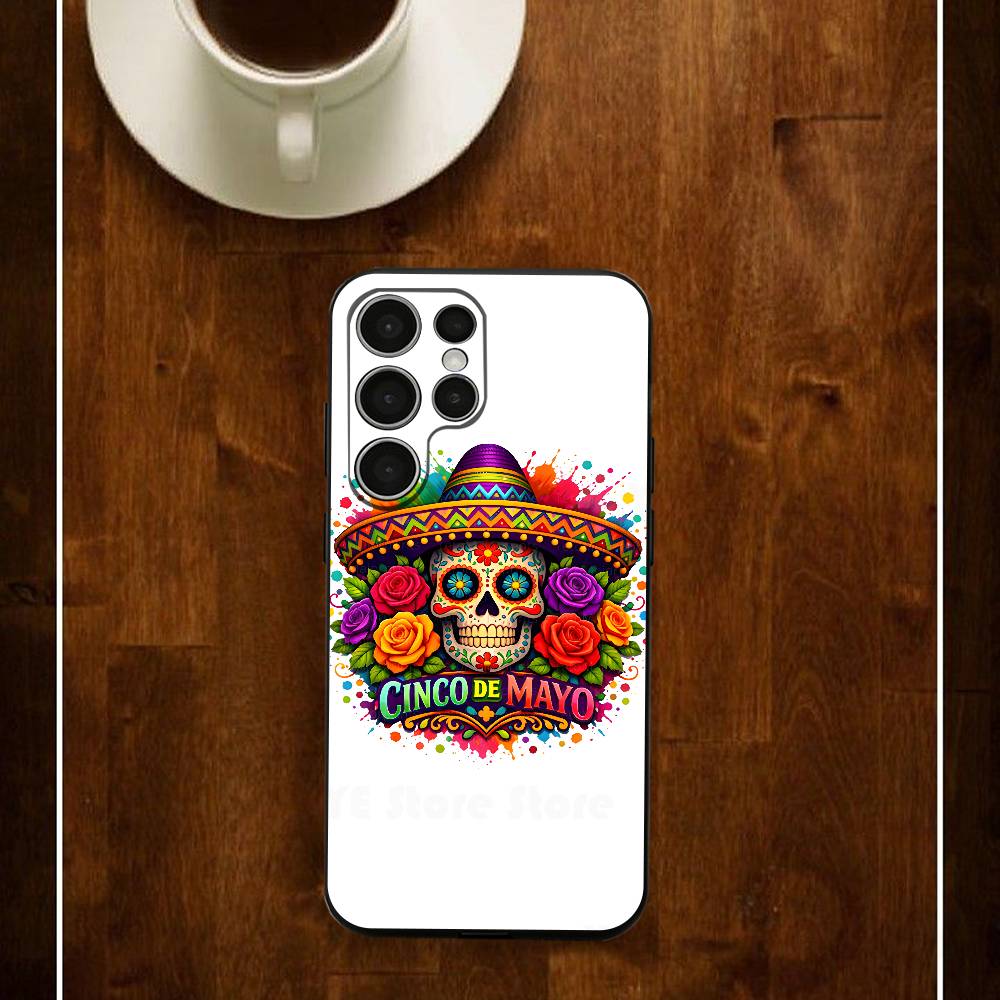 

Funny Cinco de Mayo Fiesta Phone Case For Samsung S24 25 23 22 21 20 Plus Ultra 5G Lite Shockproof Cover Samsung S22ULTRA5G