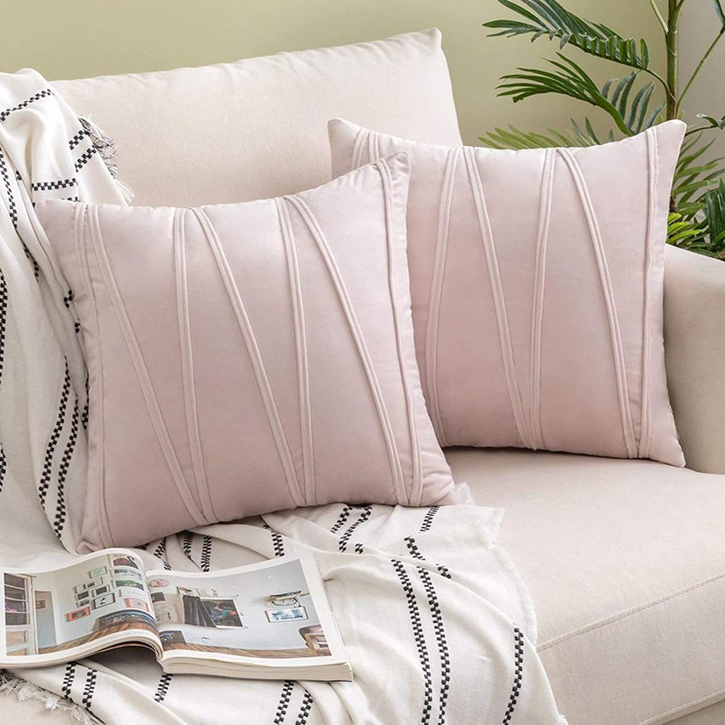 Velvet Sofa Cushion Plush Model Room Pillow Ins Solid Color Twill Pillow Case Office Bedside Pillow
