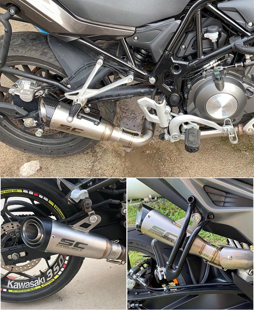 51mm Dvouvrstvý motocyklový výfuk pro Z900, Ninja 400, CB650R, R3