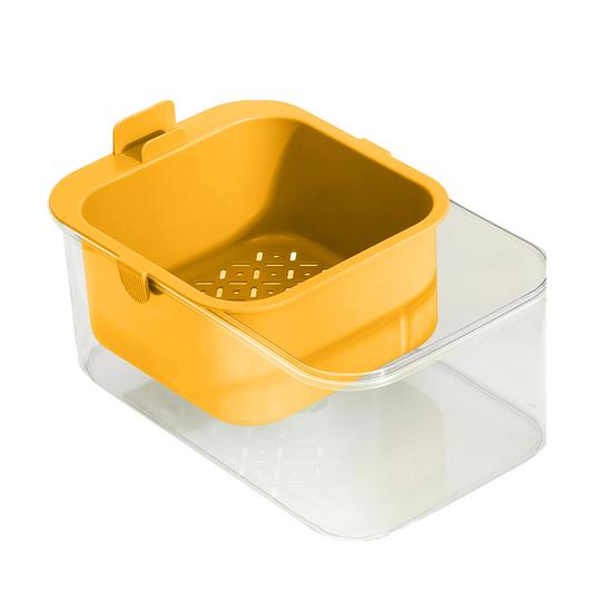 

2-Layer Snack Box Fruit Bowl with Drain Basket Desktop Snack Bowl with Phone Holder Slot for Enjoying Nuts Candies Desserts Fruits