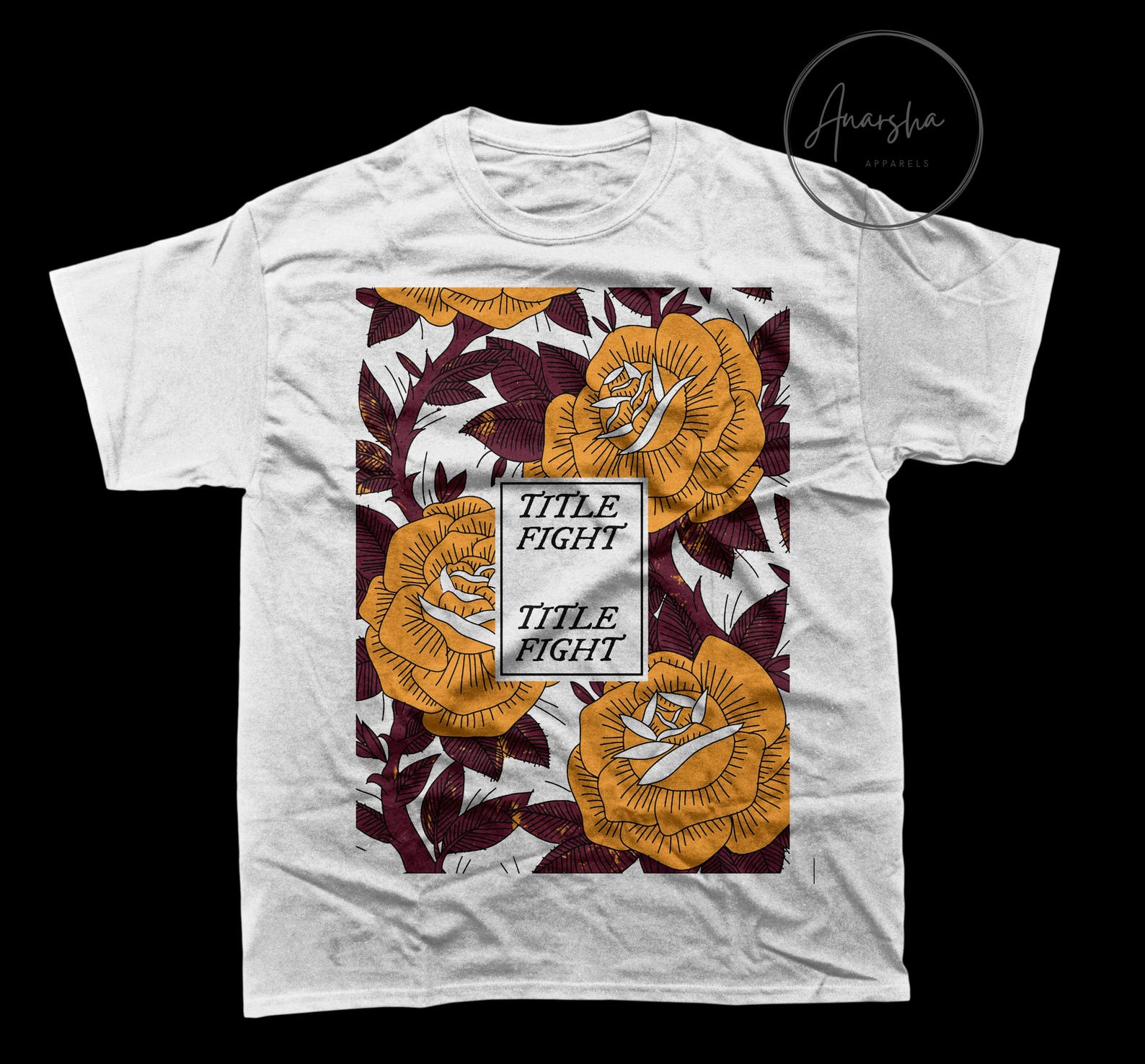 Title Fight Band T-Shirt, Floral Graphic Tee S