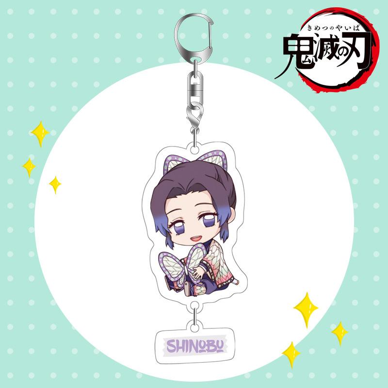Demon Slayer Acrylic Keychain Tanjiro Nezuko Anime Double Sided Key Ring Accessories for Cosplay Set Gift Fans