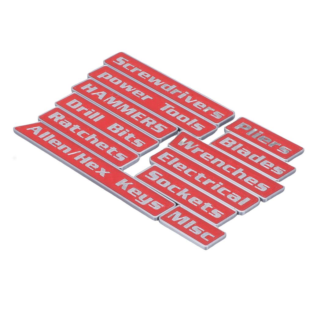 12pcs Magnetic Toolbox Labels Reusable 3D Printed Toolbox Drawer for Steel Tool Boxes Cart Drawers Cabinets