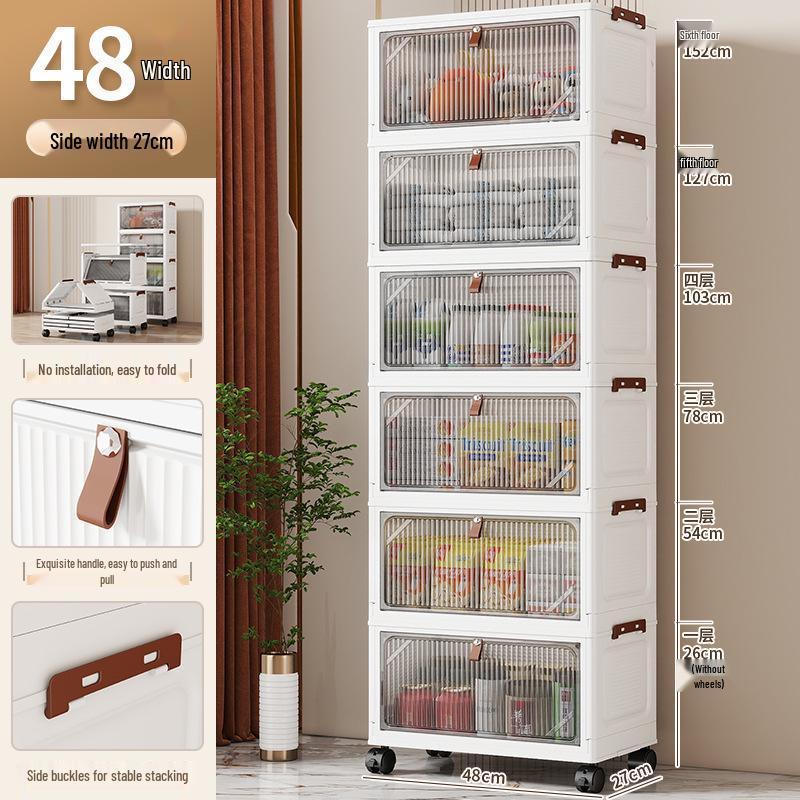 Freestanding Multi-layer Storage Cabinet with Flip-top for Kitchen, Living Room, or Toys