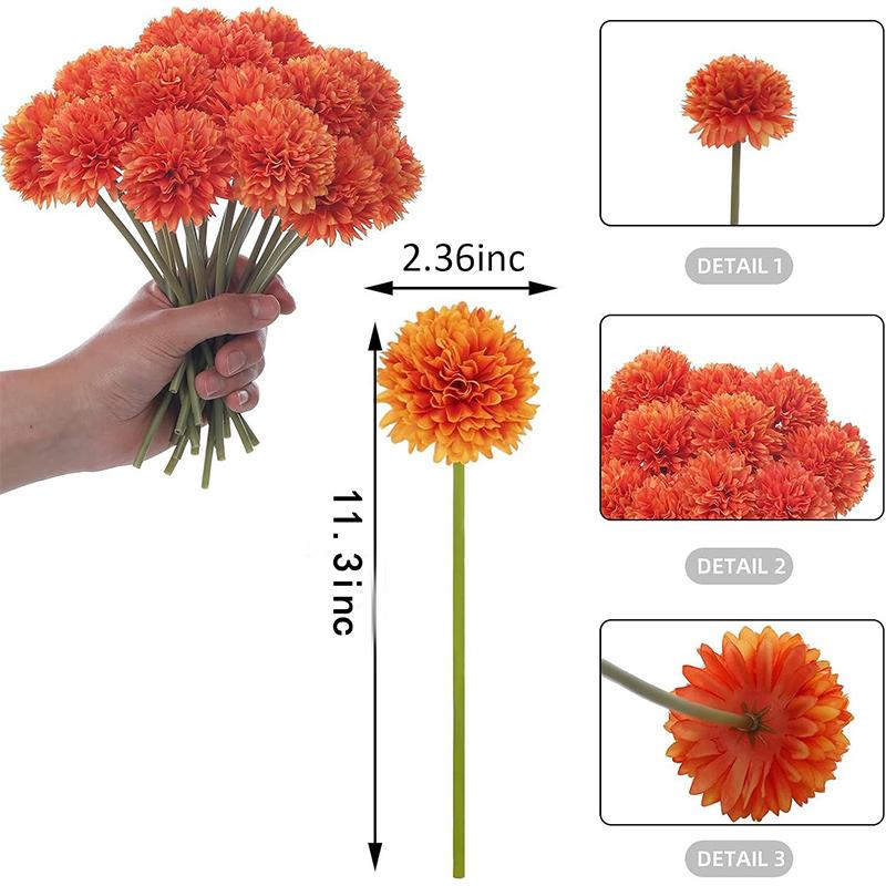 

2/4Pcs Fall Decor Silk Chrysanthemum Artificial Flowers Bouquet for Home Wedding Decor Halloween Party Decorations Fake Flower 2Pcs