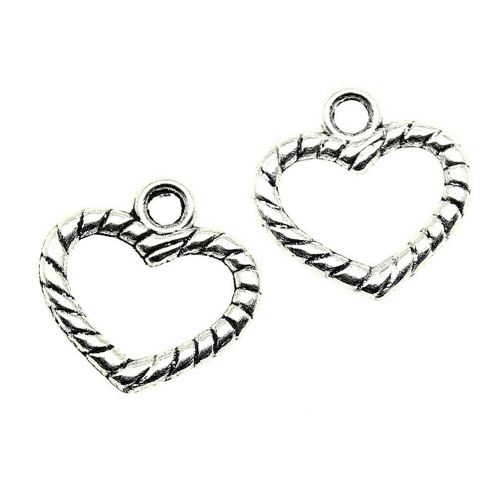 Charms Openwork Heart Pendants Vintage Jewelry Supplies QC068