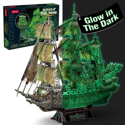 Cubic Fan Flying Dutchman Fluorescent 3D Puzzle Craft No Glue or Tools Required T4041h Ver.