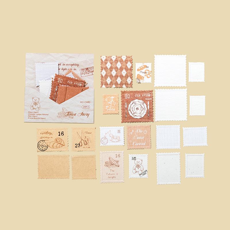 Momo Retro Embossed Scenery Stamp Stickers - Journal Decoration Series