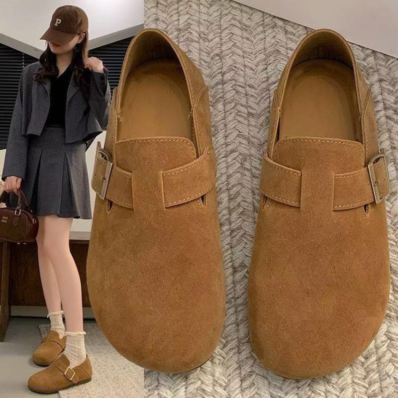 

Женские туфли-дуду на мягкой подошве «все включено», новые осенние туфли-одинарки на плоской подошве, с одним ремешком 40 верблюд