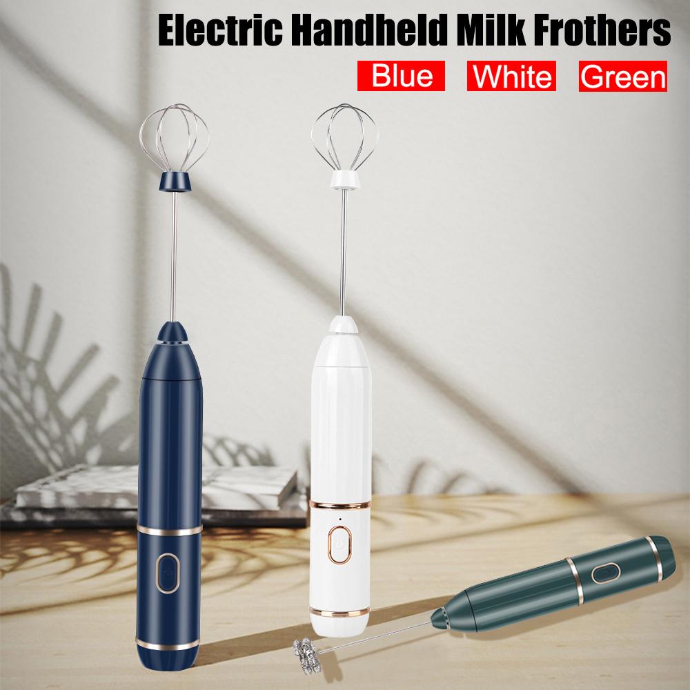 3 Speeds For Cappuccino Cream USB Electric Handheld Milk Frothers Mini Coffee Maker Whisk Kitchen Egg Whisk Mixer Rechargeable