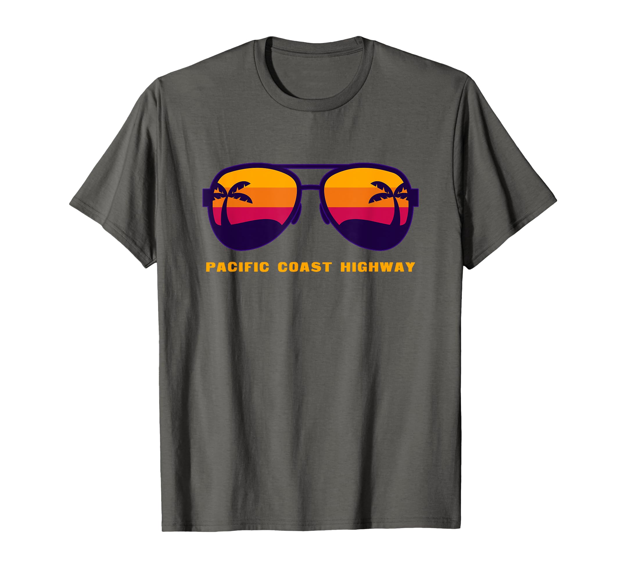 Pacific Coast Highway Sunglasses Palm Tree Sun Shirt & T-Shirt серый