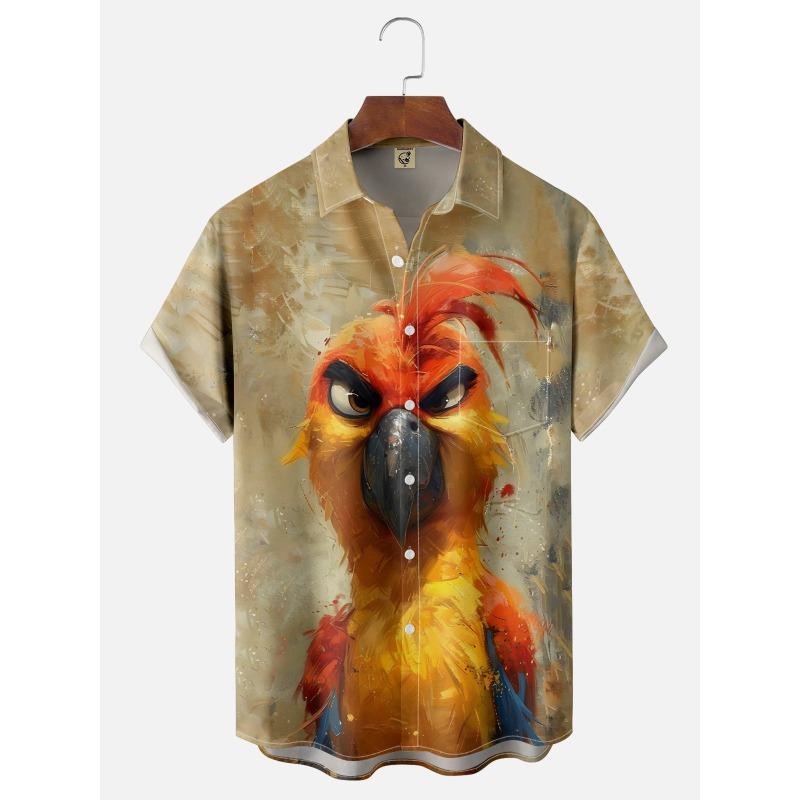 Abstract Cartoon Animal Men's Shirt 3D Print Quick Dry Short-sleeved Tops Summer Casual Men's Clothes Street Fashion Shirts