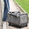Cat Carrier with Wheels Folding Travel Bag, Foldable, Rolling Puppy for Small Animals Dogs