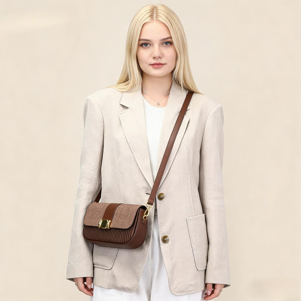 Women’s Fashion Shoulder Bag Crossbody Bag Soft PU Leather Handbag with Adjustable Strap Lightweight Casual Daily Commute All-match Solid Color Bag