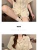 Korean Minimalist Rabbit Print Cloud Cotton Pajama Set: Ladies' Wearable Three-Piece Homewear