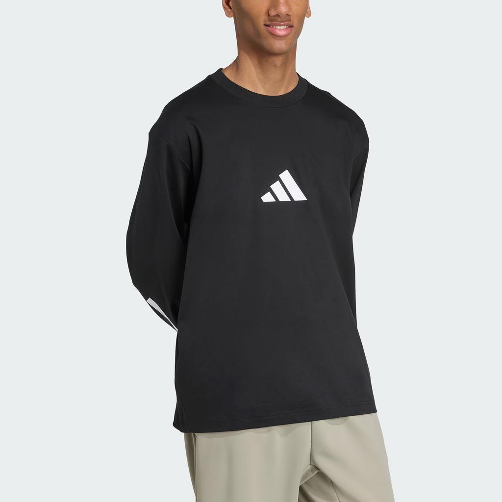 Adidas True Healing Series Cool Feeling Sports Casual Loose Fit Crew Neck Pullover Long Sleeve T-Shirt Men Tops KE4902