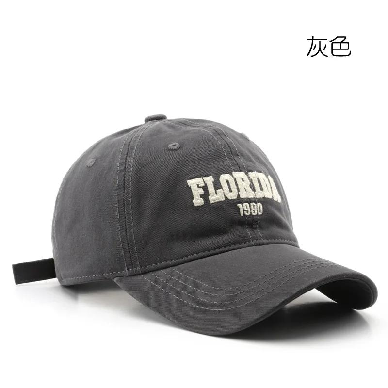 Retro Classic Baseball Cap Women Men Spring Autumn Washed Cotton Letter Embroider Cap Male Femle Outdoor Travel Sunscreen Hat