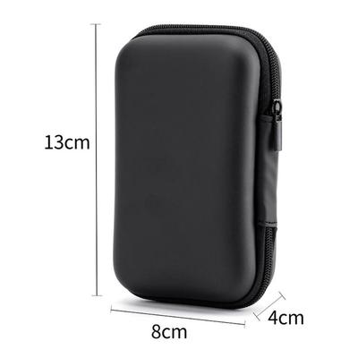 Durable Mini EVA Storage Box Black Portable Zipper Earphone Case Small Bag Charging Cable