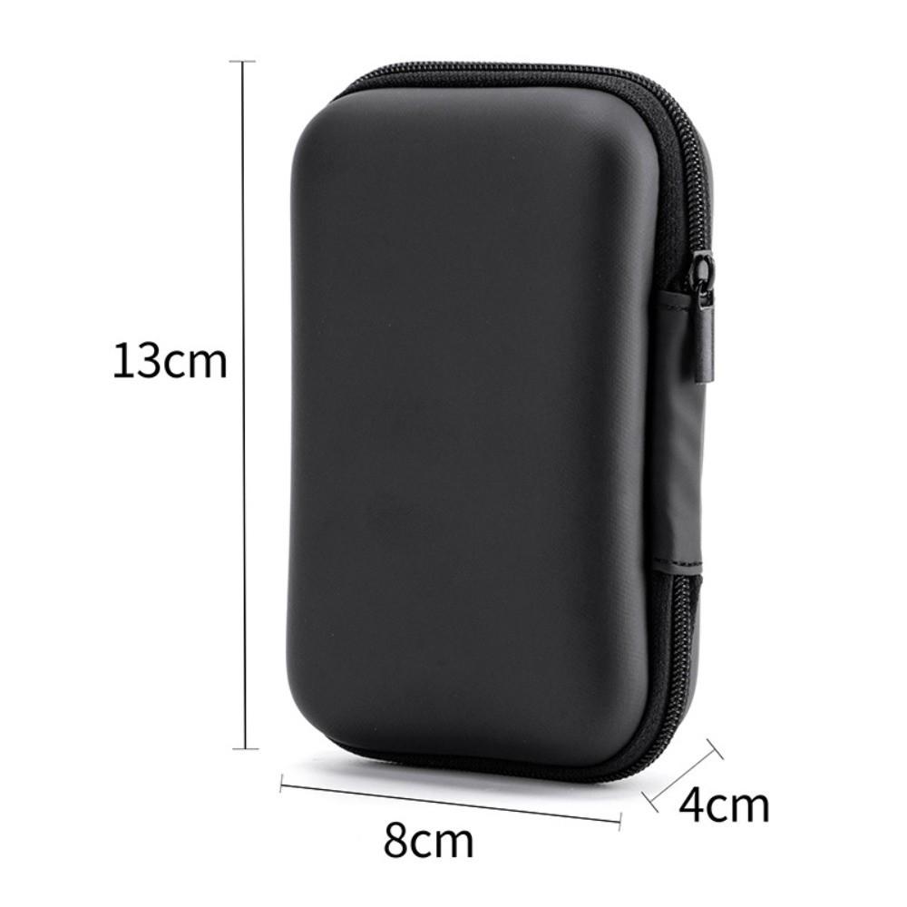 Durable Mini EVA Storage Box Black Portable Pouch Carrying Bag Zipper Earphone Case for Earphone