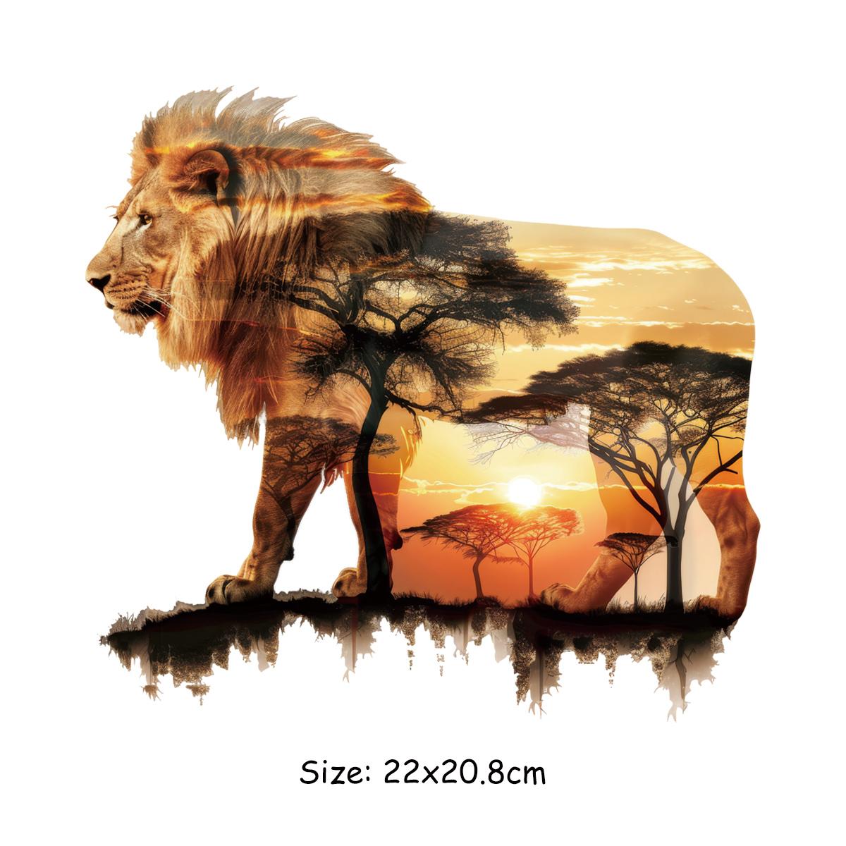 

Наклейка с термопереносом Sun Lion для футболок, платьев, джинсов, парчей Ropa Diy Heat Press, аппликация с помощью утюга, легко печатать