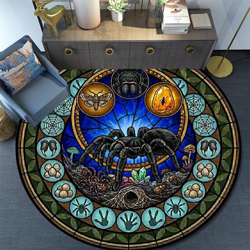 Ocean Glass Round Area Rug Under Office Chairs Bedroom Living Room Home Decor