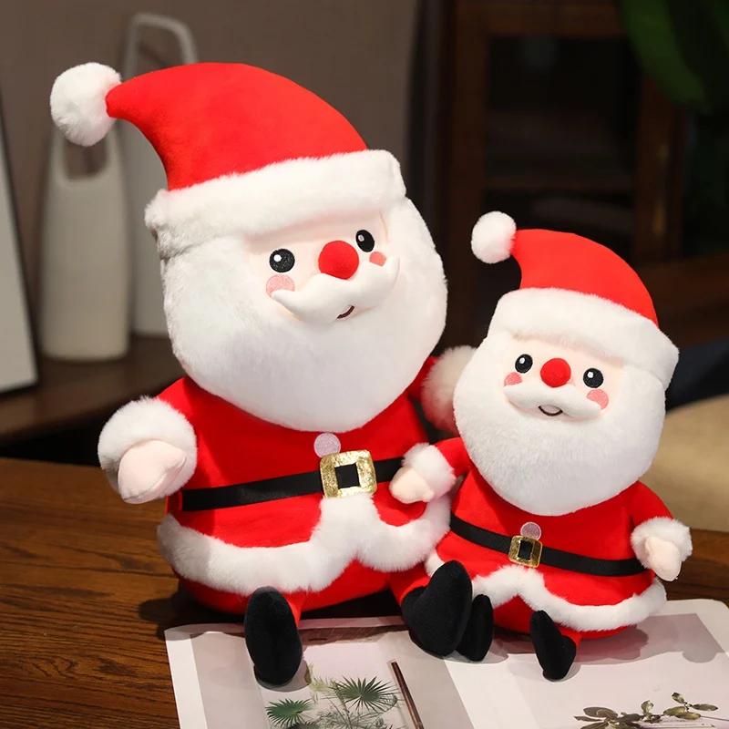 Christmas Doll Santa Claus Plush Toy Stuffed Soft Snowman Deer Toys for Kids Girls Xmas Gift Decor Props