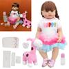55cm Baby Mädchen Puppe Wasserdichtes Vinyl Entzückende Babypuppen Kinderspielzeug mit Langem Geflochtenem Haar