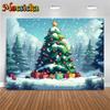 Mocsicka Big Christmas Tree Photography Background Winter Snow New Year Party Wallpaper Forest Gift Decoration Festival Backdrop