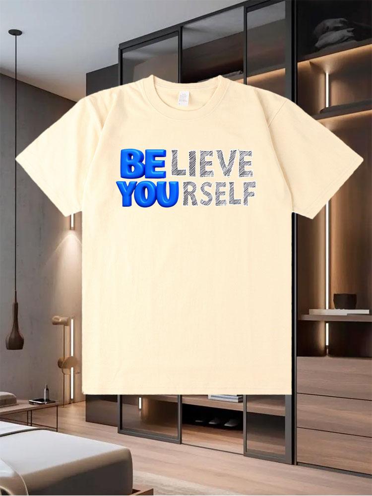 New Men's Printed T-Shirt for Summer a Trendy Street-Style Short-Sleeve Breathable Top from a Popular Brand