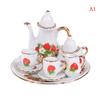 8Pcs/Set 1:12 Dollhouse Miniature Dining Ware Porcelain Tea Dish Cup Plate