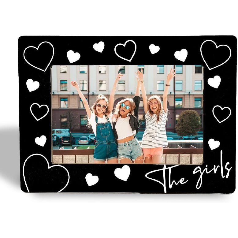Best Friends Picture Frame - The Girls Friend Besties Wooden Photo Frame 4x6, Friend Soul Sister Gifts