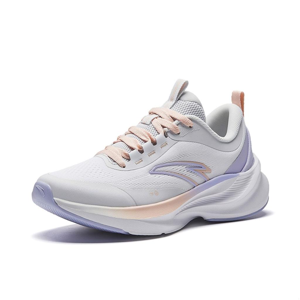 Anta Intercity Comfortable Outdoor Shock Absorbing Wear Resistant Low Top Casual Running Shoes Women Sneaker Gray White Purple 122445507-3
