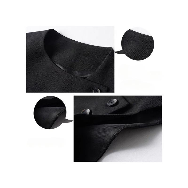 Vestă Neagră Slim Fit Femei Asimetrică Elegantă cu Căptușeală Modă de Primăvară