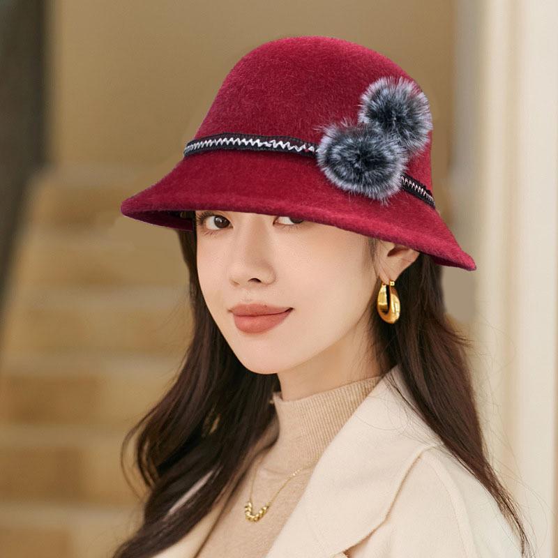 Womens Autumn Winter Wool Fedora Hat With Adjustable Fit For Casual Wear