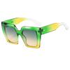 Vintage Uv400 Protection Wide Leg Plain Glass Spectacles Square Gradient Shades Sunglasses for Women Pc Unisex Uv400 Sunglasses