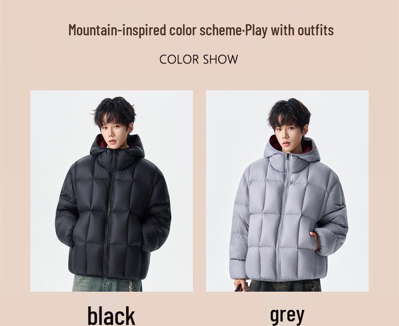 Men's and Women's Winter Contrast Color Thick Down Jacket - Fashionable, Warm, and Casual Style