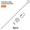 3pcs Parrot Fruit Fork Stainless Steel Bird Feeding Tool Cage Hanging Pet Feeding Supplies Fruit Bird Feeder Pet Parrot