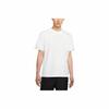 Men's White Solid Loose-Fit Skateboarding Crew Neck T-Shirt