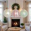 Christmas Balls Ornaments 15.75inch Christmas Balls Ornaments 3 Pieces Striped Design PVC Holiday Blow Up Ballon For Indoor Home
