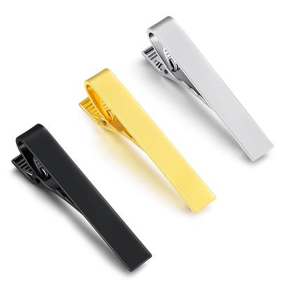 Pince à cravate courte pour hommes, 1 pièce, argent, mode, 3 couleurs, Simple, or, collier masculin, 4.3cm