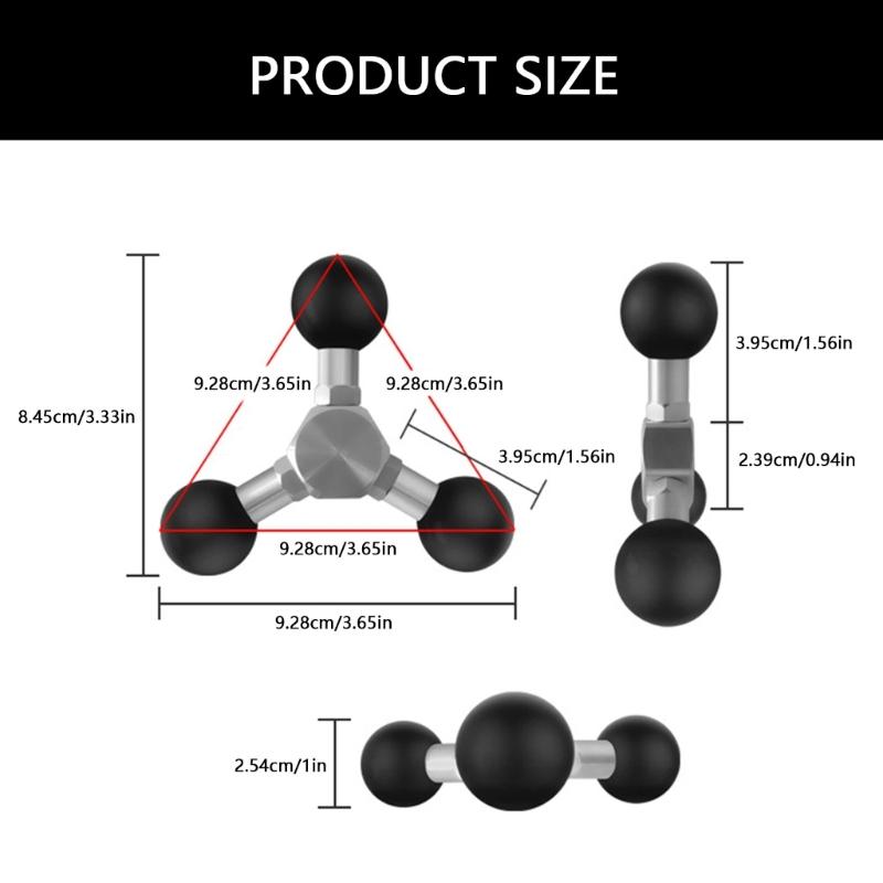 Triple 1inch Ball Joint Extension Adapters Mounting Arm Action Camera Mount Motorcycle Bike Accessories