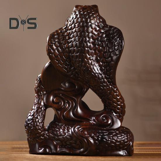 Schlangenstatue mit chinesischem Sternzeichen, kleine hölzerne Feng-Shui-Tierfigur, Schlangenskulptur zum Neujahrsfest 2025, Heim- und Bürodekor für Glück, Erfolg, Reichtum