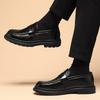 Black men's loafers Minimalist and design style Leisure Business Office Daily Office Party Leather shoes Gentleman adults